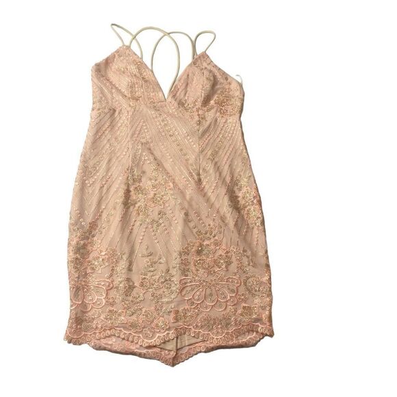 Xenia Boutique Sequin Floral Print Embroidered Mini Dress Sz 8 - Picture 1 of 12